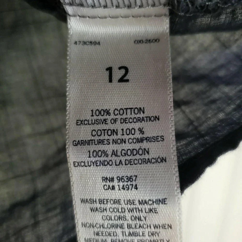 OshKosh B'gosh Tank Top Girls 12 Gray Embroidered Square Neck Summer Shirt